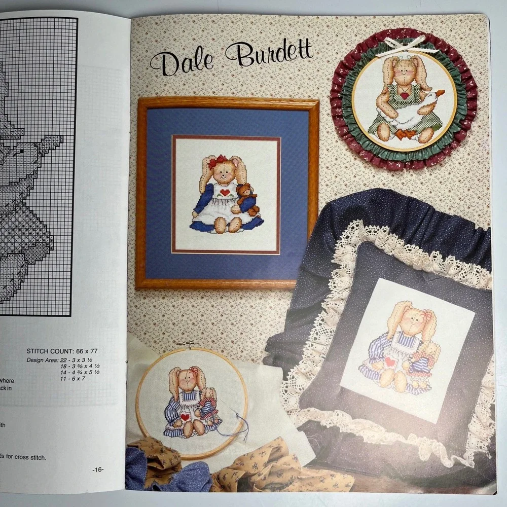 VTG‎ For Bunny Lovers Cross Stitch Patterns Dale Burdett Country Alphabet Crafts